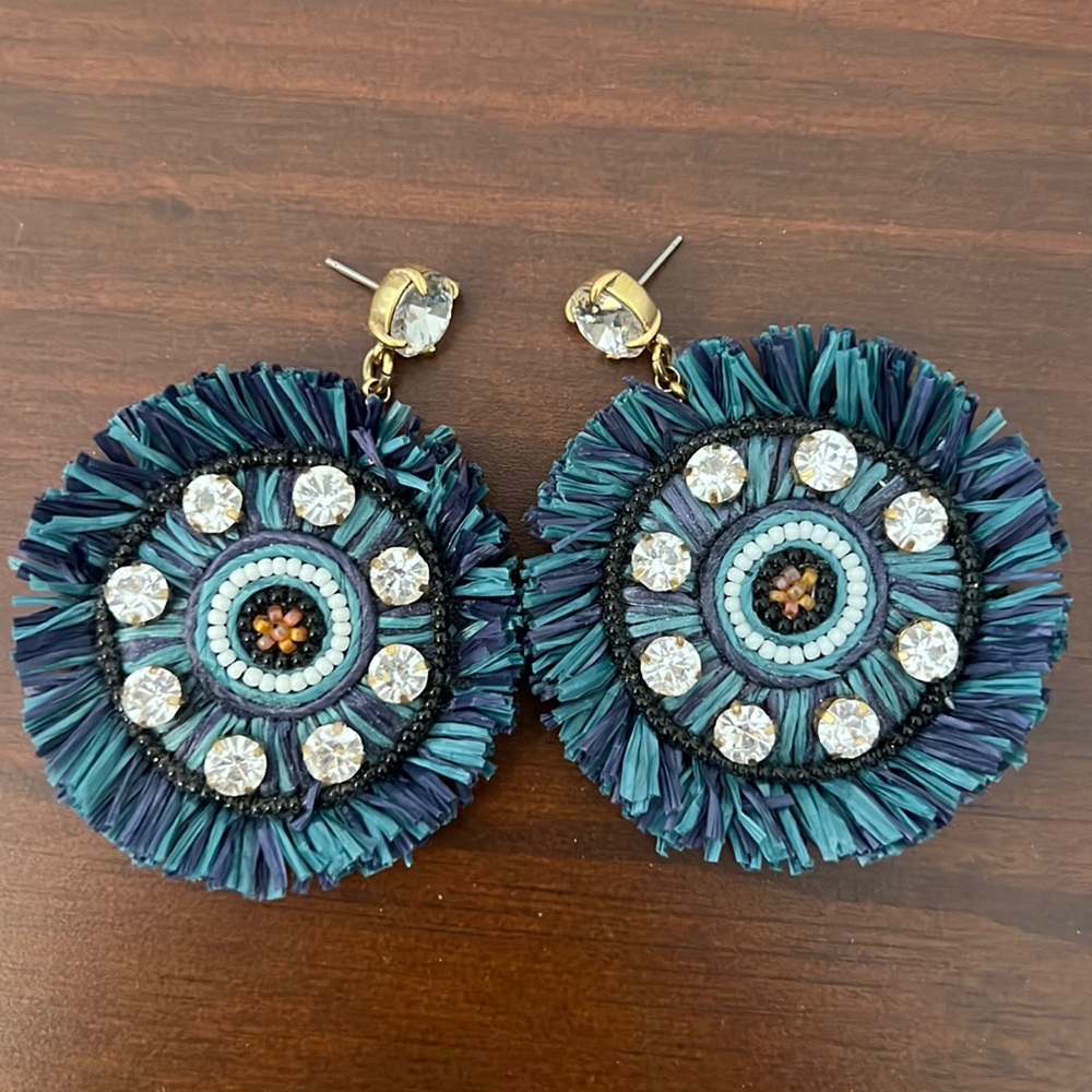 Raffia disc Earrings